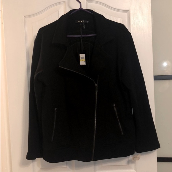 DKNY Spring Moto Side Zip Long Sleeve Jacket - Picture 2 of 3